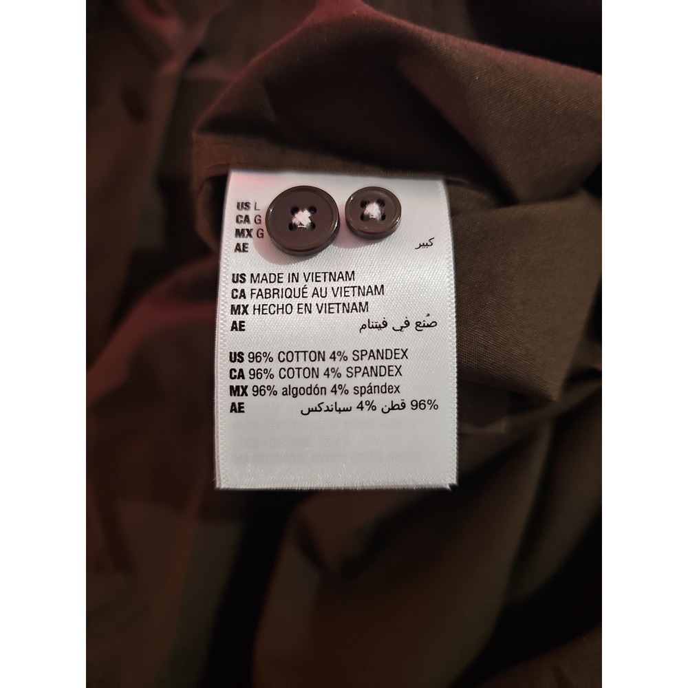 Mode of One Men's Long-Sleeve Button-Front Utility Shirt Dark Walnut Size Medium - Picture 3 of 3